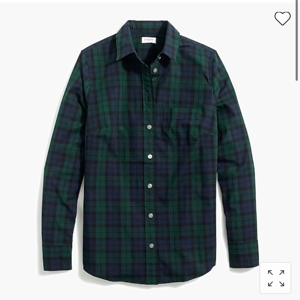 JCREW Black Watch plaid button-up stretch cotton poplin shirt in signature fit